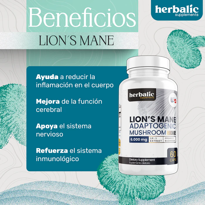 Melena de León 6.000 mg x 60 cápsulas – Memoria, Enfoque y Salud Cerebral