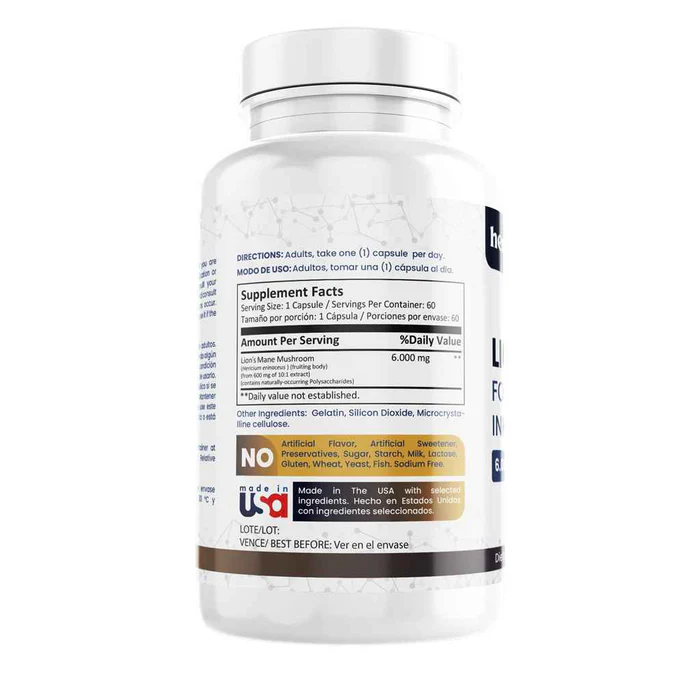 Melena de León 6.000 mg x 60 cápsulas – Memoria, Enfoque y Salud Cerebral - Image 2