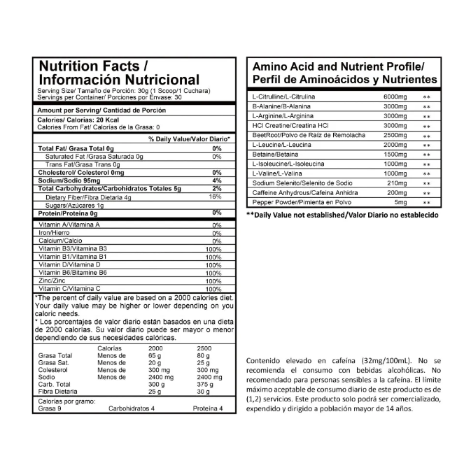 Pre-Workout Intenze 1.9 lbs – Energía Explosiva, Fuerza y Enfoque Total - Image 2