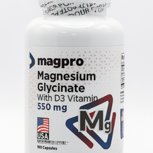 Glicinato de Magnesio 550 mg + Vitamina D3 x 100 Caps
