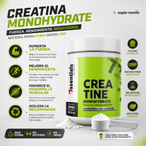 Creatina Monohidratada Pura 300g – Fuerza, Volumen y Rendimiento